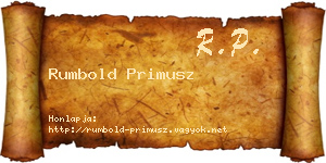 Rumbold Primusz névjegykártya